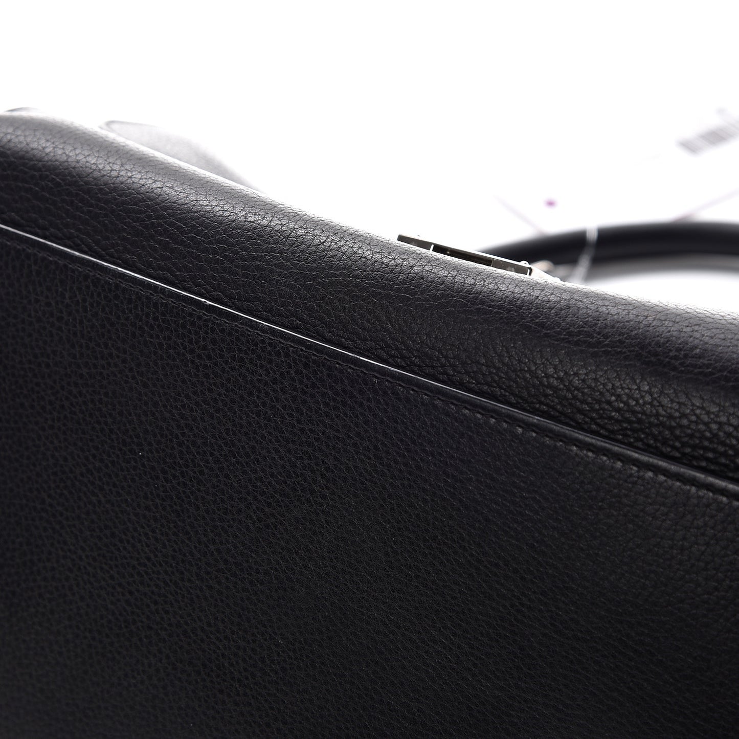 Drummed Calfskin Suede Small Trapeze Black