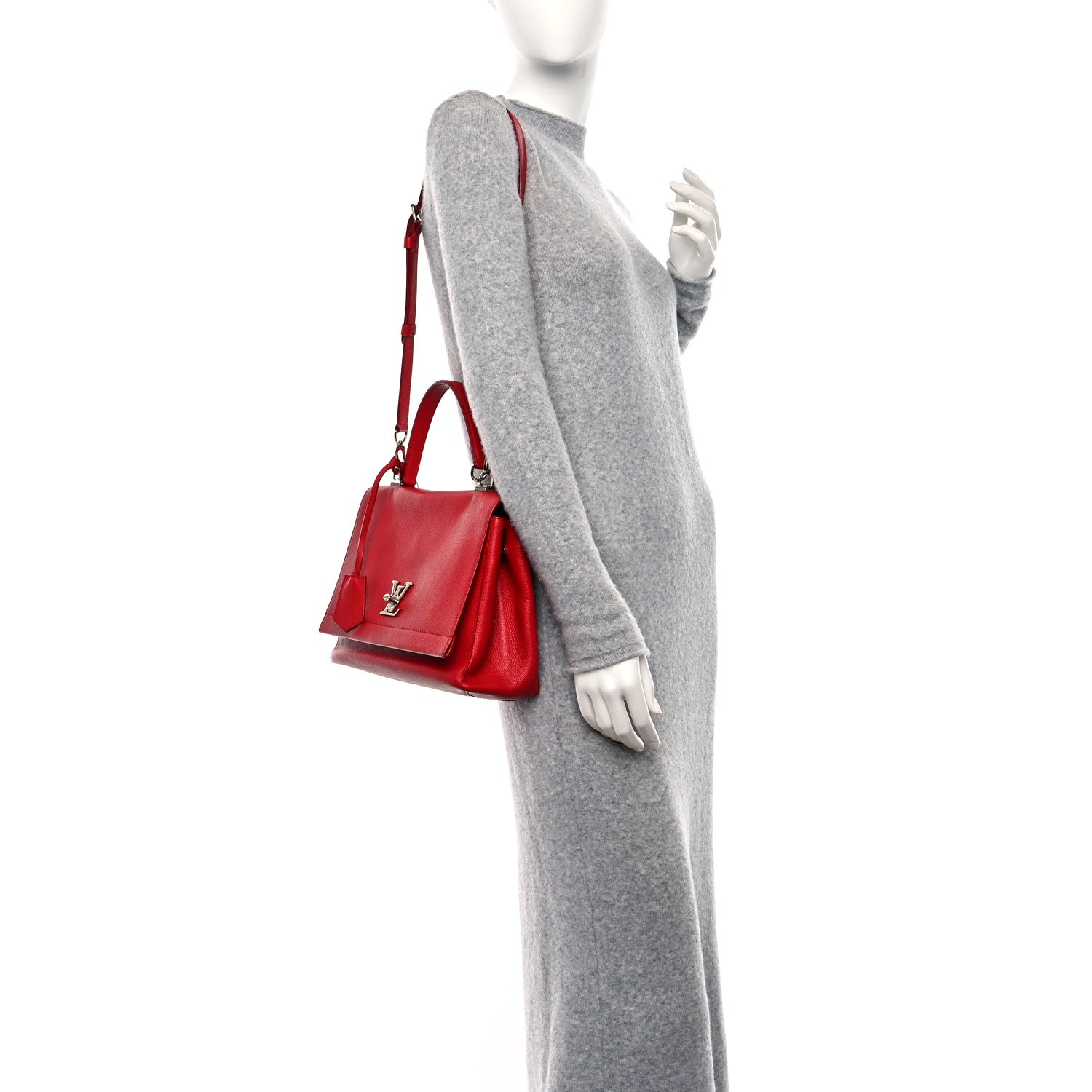 Louis Vuitton Soft Calfskin Lockme II Top Handle Rubis 2 of 9