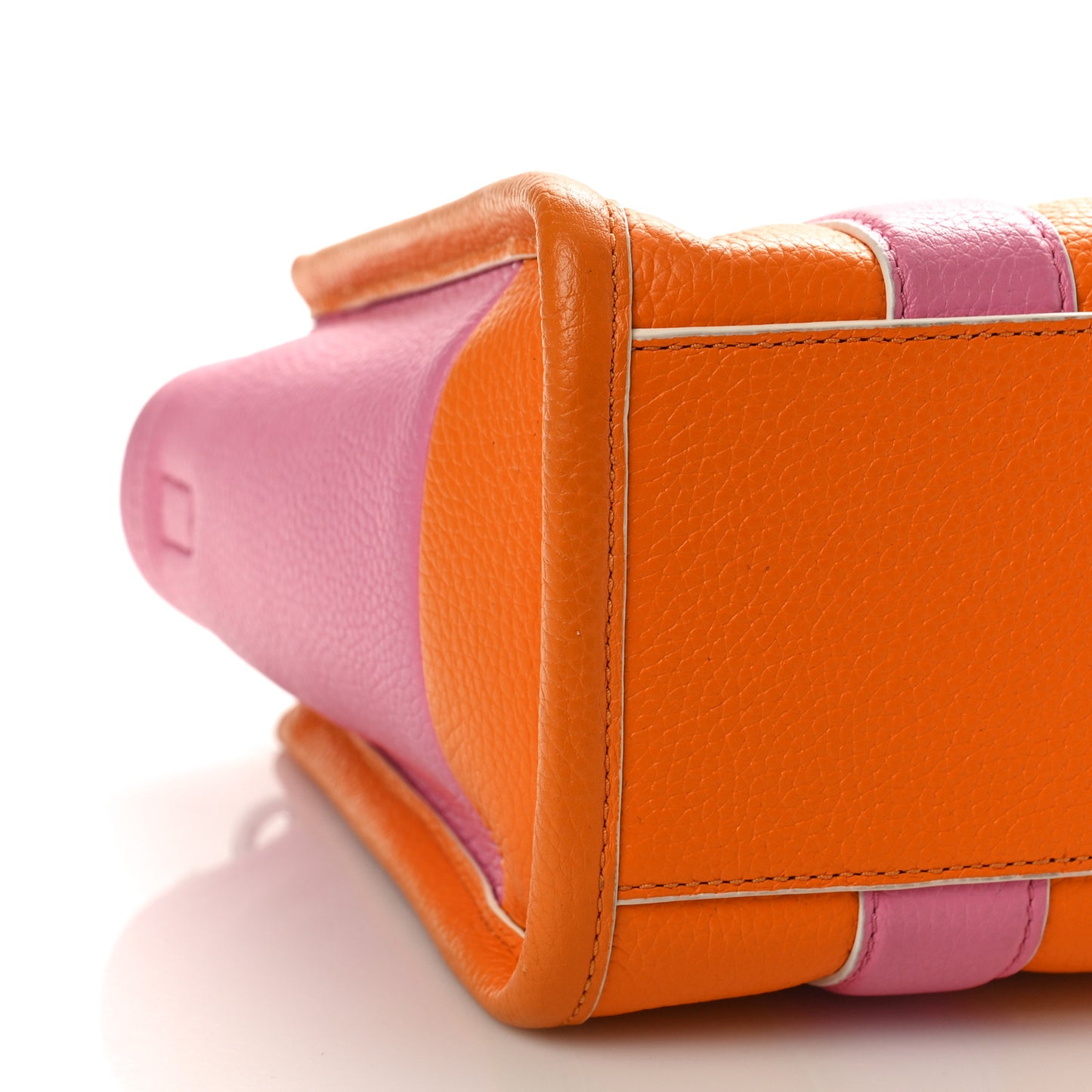 Grained Calfskin Small The Tote Bag Pink Orange