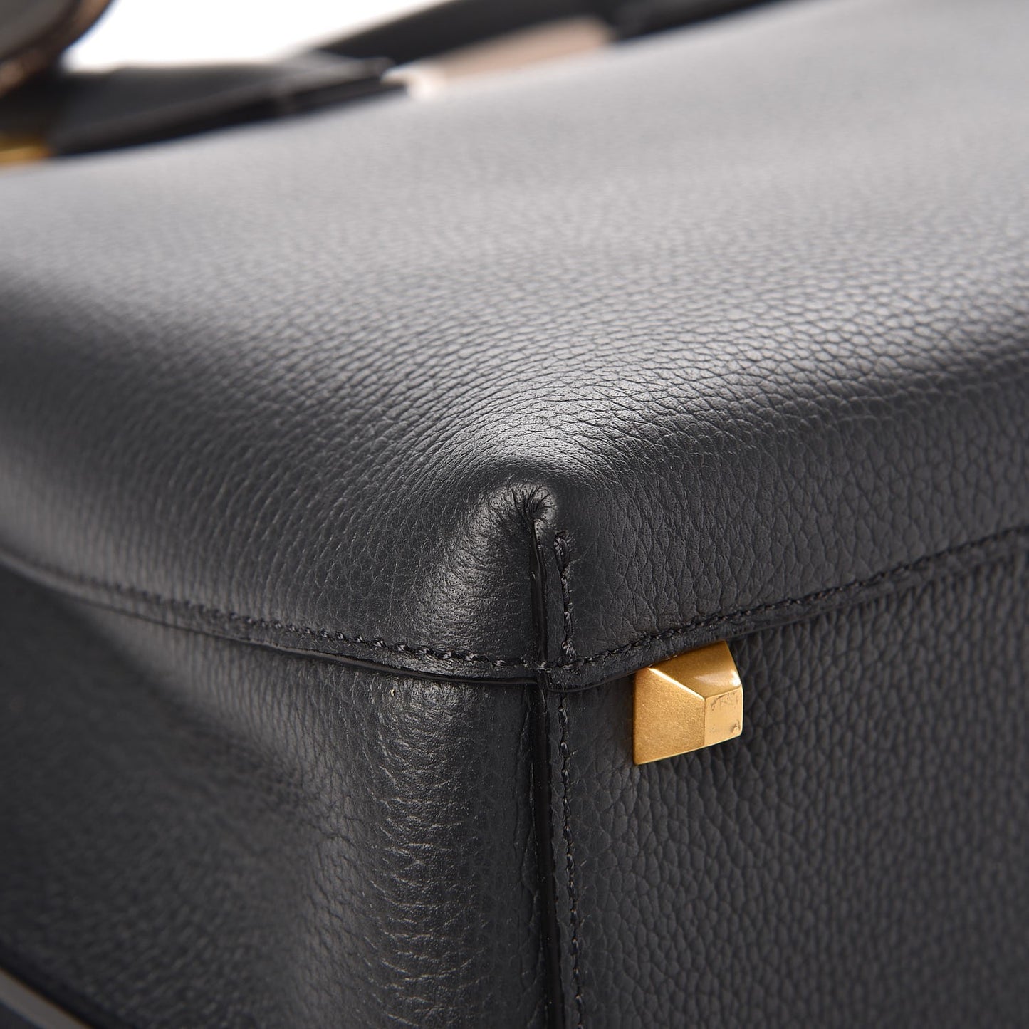 Grained Calfskin Medium Milla Tote Phantom Grey