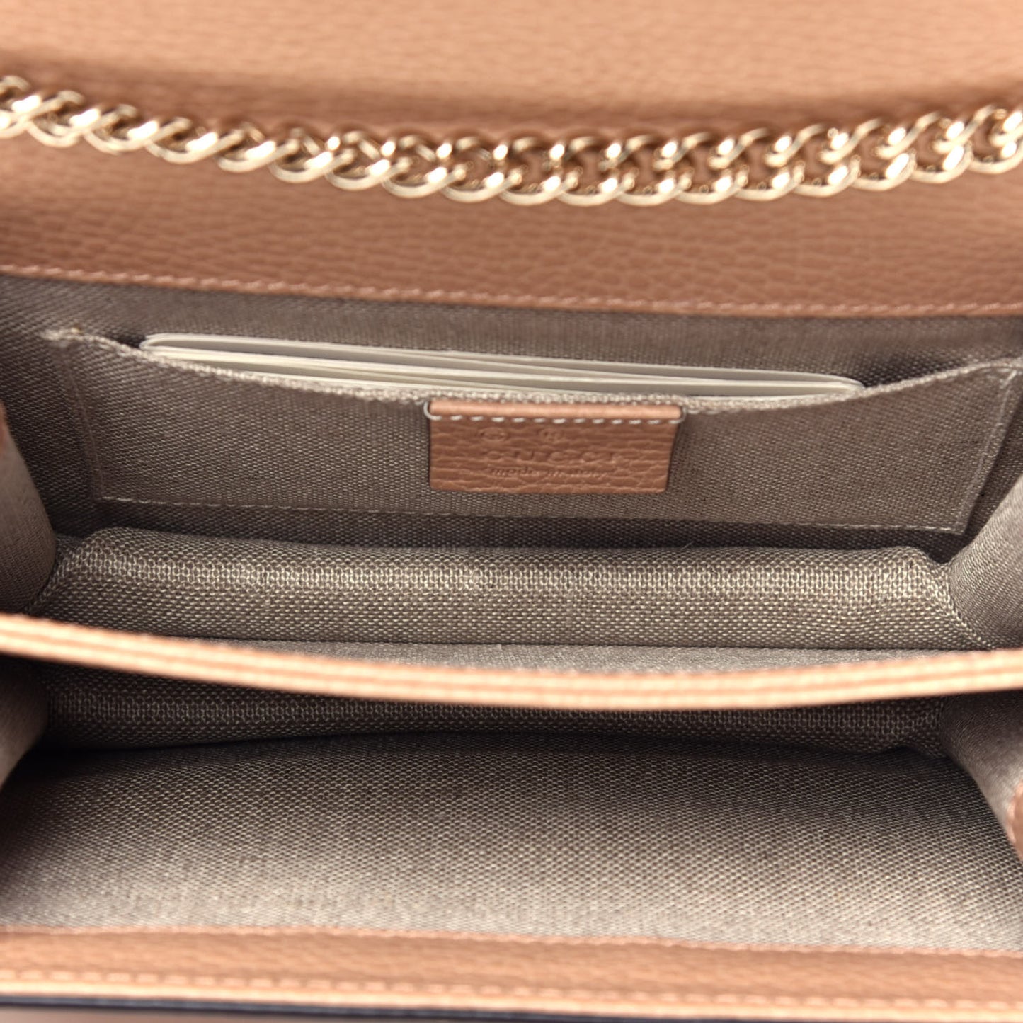 Dollar Calfskin Small Interlocking G Shoulder Bag Camelia