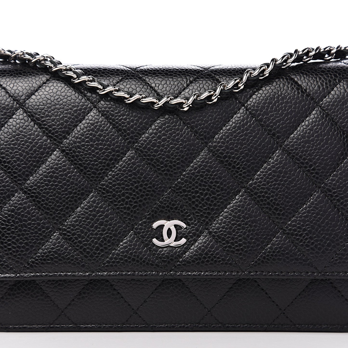 Caviar Quilted Wallet On Chain WOC Black