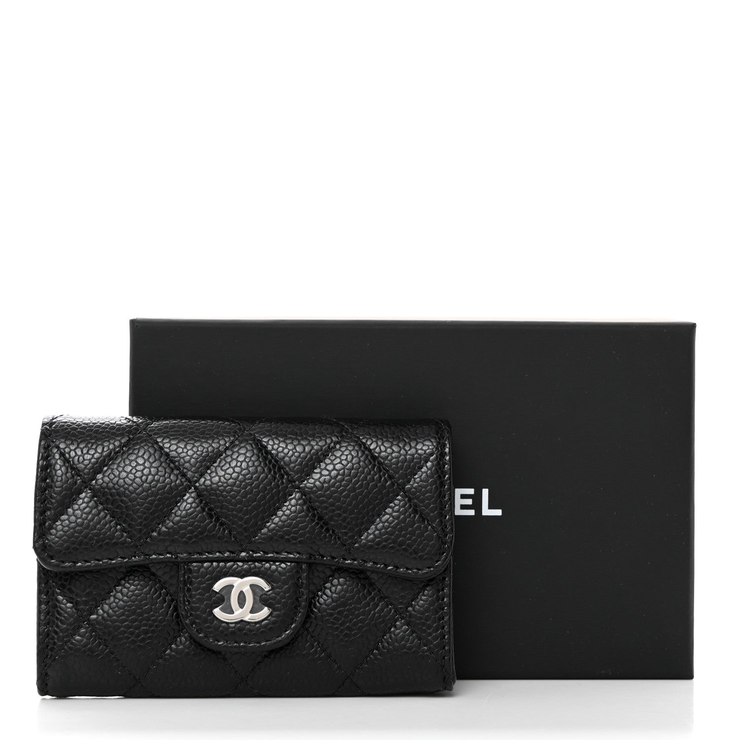 Chanel Caviar Quilted Flap Card Holder Wallet Black 9 of 9