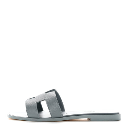 Hermes Epsom Oran Sandals 37 Gris Antarctique 1 of 11