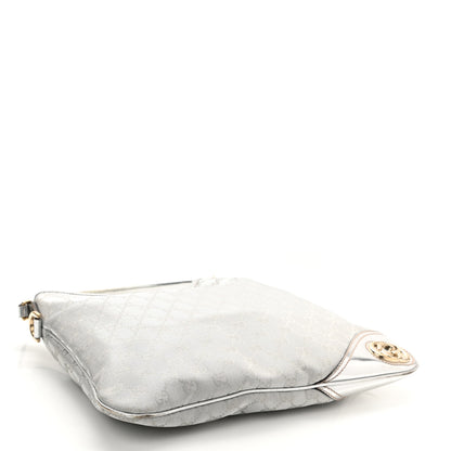 Gucci Metallic Monogram Medium New Britt Hobo Silver 3 of 9