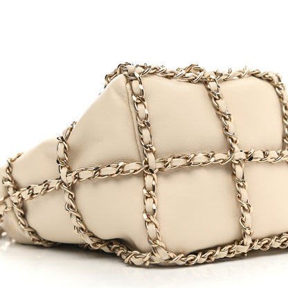 Chanel Lambskin Bucket Chain Drawstring Bag Beige 8 of 10