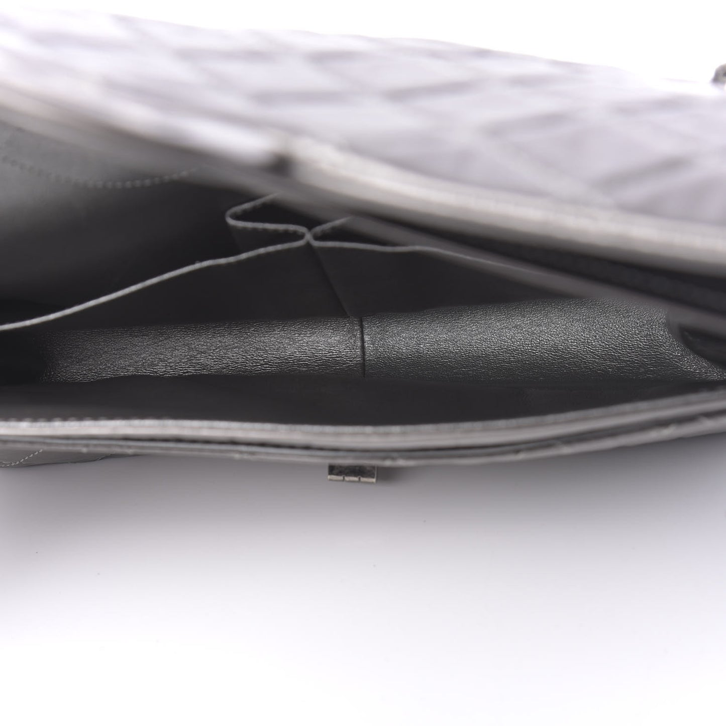 Metallic Aged Calfskin Quilted 2.55 Reissue 227 Flap Argent Fonce