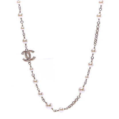 Chanel Pearl CC Long Necklace Gold 1 of 5
