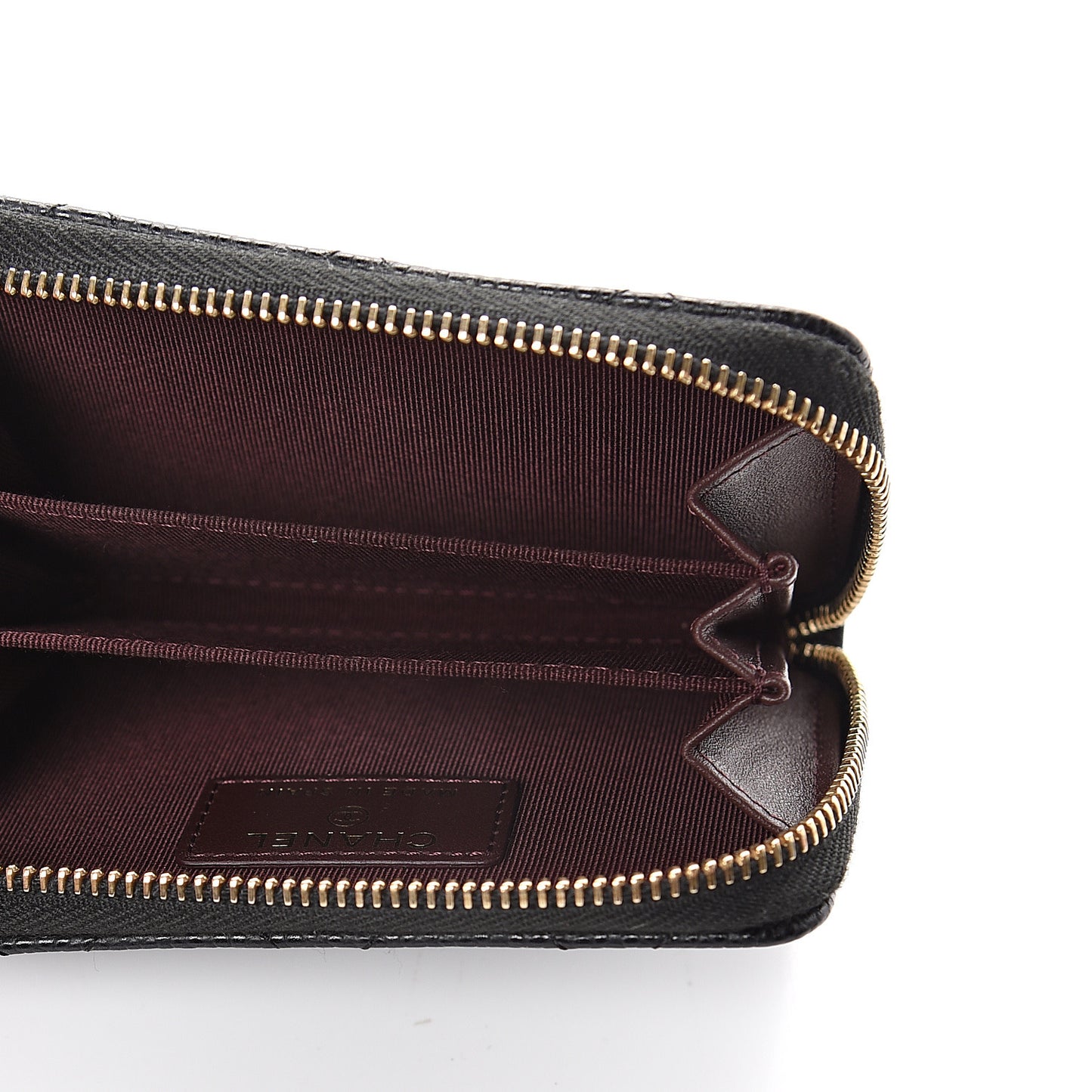 Caviar Quilted Zip Coin Purse Black