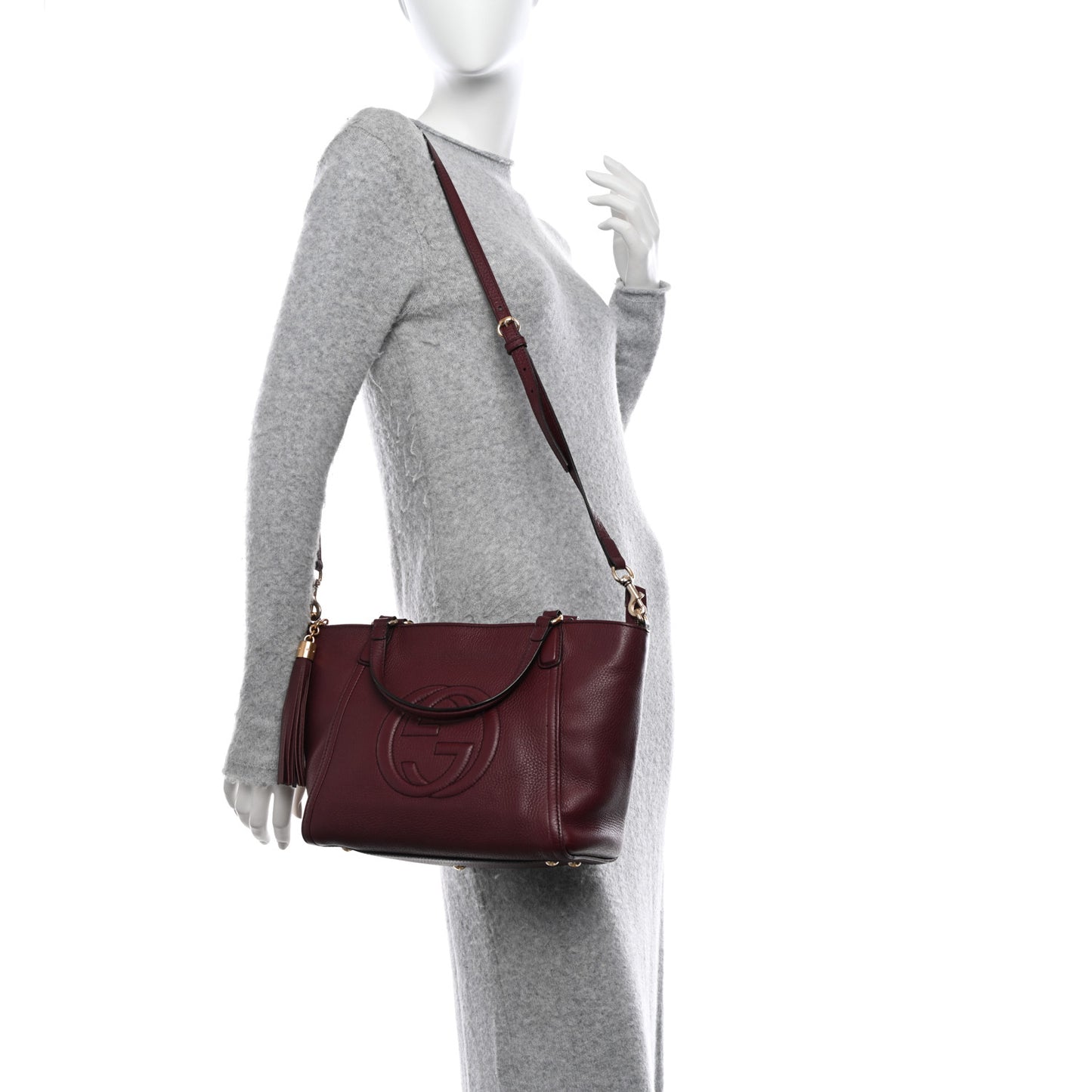 Pebbled Calfskin Small Soho Top Handle Bag Peonia Flower