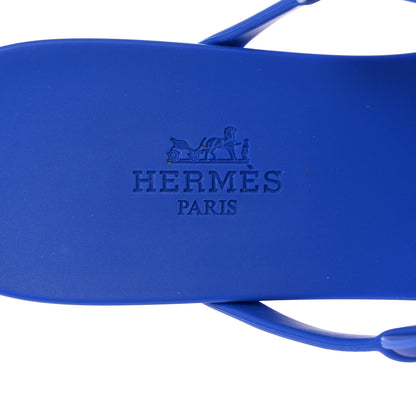 Hermes Rubber Womens Egerie Sandals 37 Bleu Outremer 6 of 9