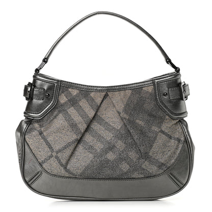 Burberry Shimmer Check Fairby Hobo Pewter 2 of 11