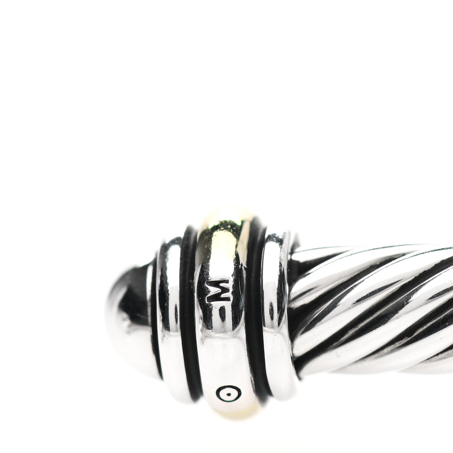 David Yurman Sterling Silver 18K Yellow Gold 4mm Cable Classics Bracelet 5 of 5
