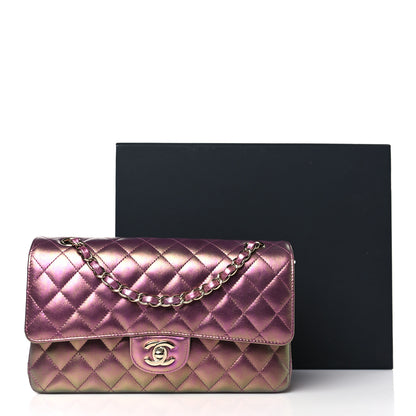 Chanel Iridescent Lambskin Quilted Medium Double Flap Purple 10 of 10