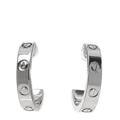 Cartier 18K White Gold Small LOVE Hoop Earrings 1 of 7