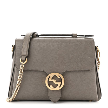 Gucci Dollar Calfskin Interlocking G Top Handle Shoulder Bag Loess 1 of 10
