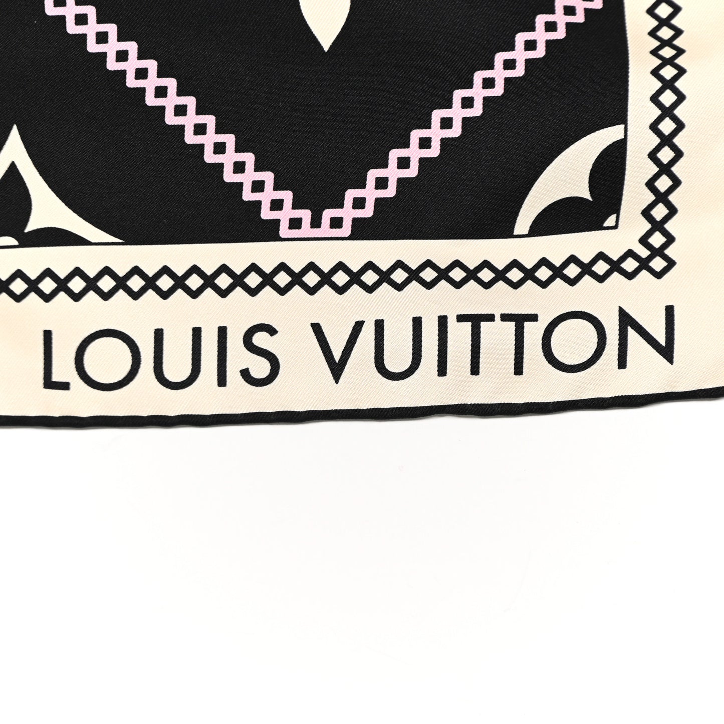 Silk Monogram Croisillon Scarf Black