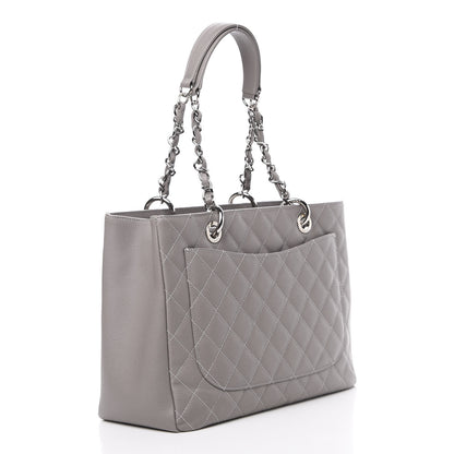 Chanel Caviar Quilted Grand Shopping Tote GST Light Grey 2 of 11