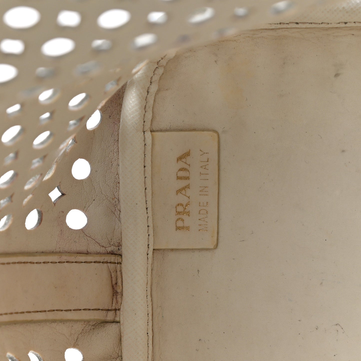 Saffiano Perforated Tote Talco