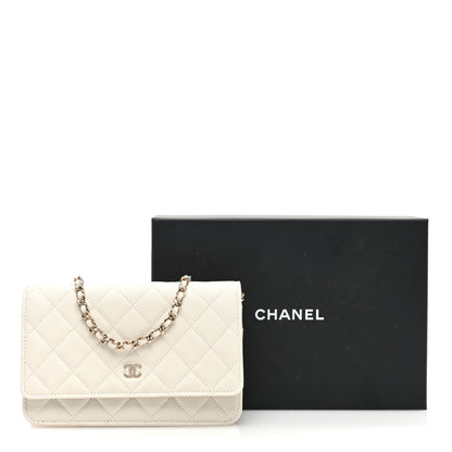 Chanel Caviar Quilted Wallet on Chain WOC White 11 of 11