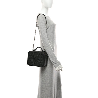 Chanel Caviar Quilted Large CC Filigree Vanity Case Black 2 of 12