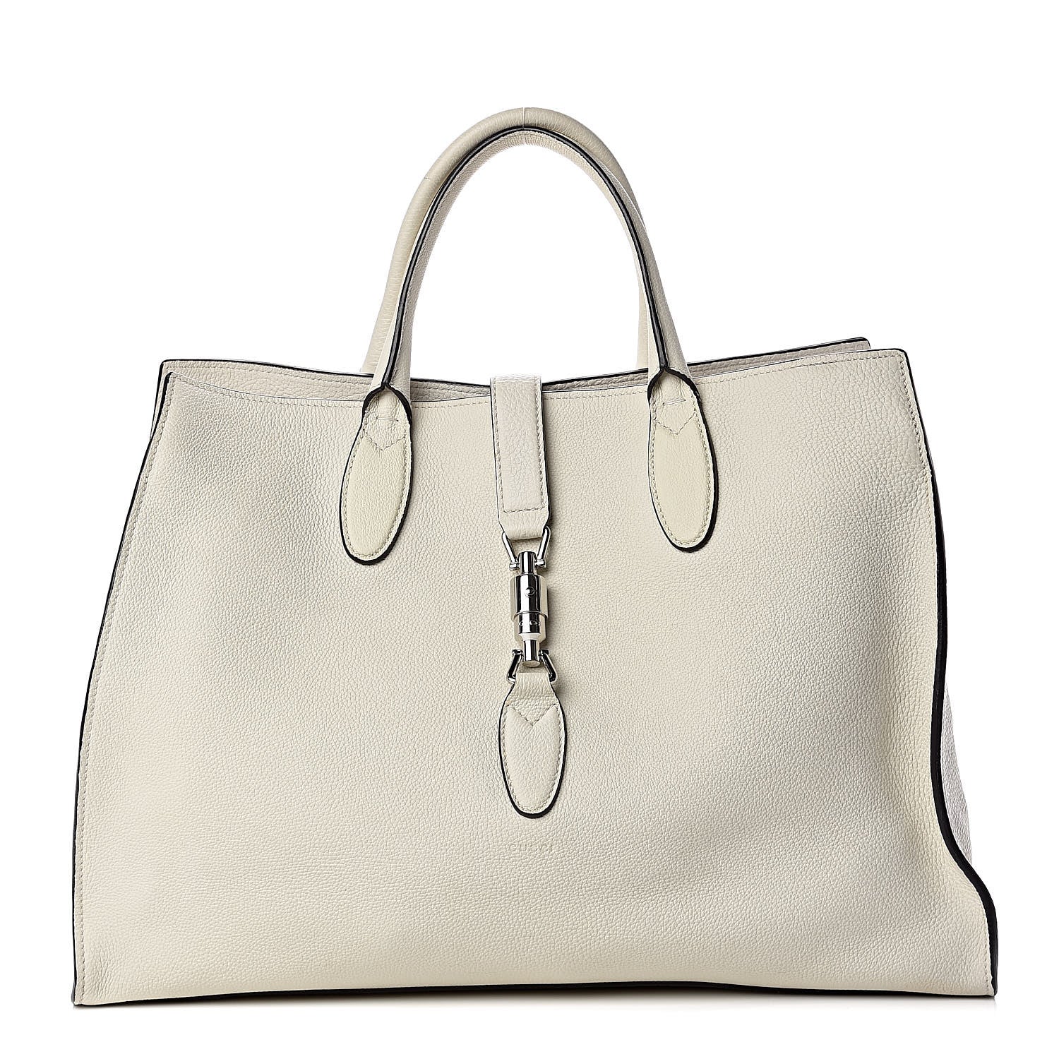 Gucci Soft Calfskin Medium Jackie Top Handle Bag Antique White 1 of 16