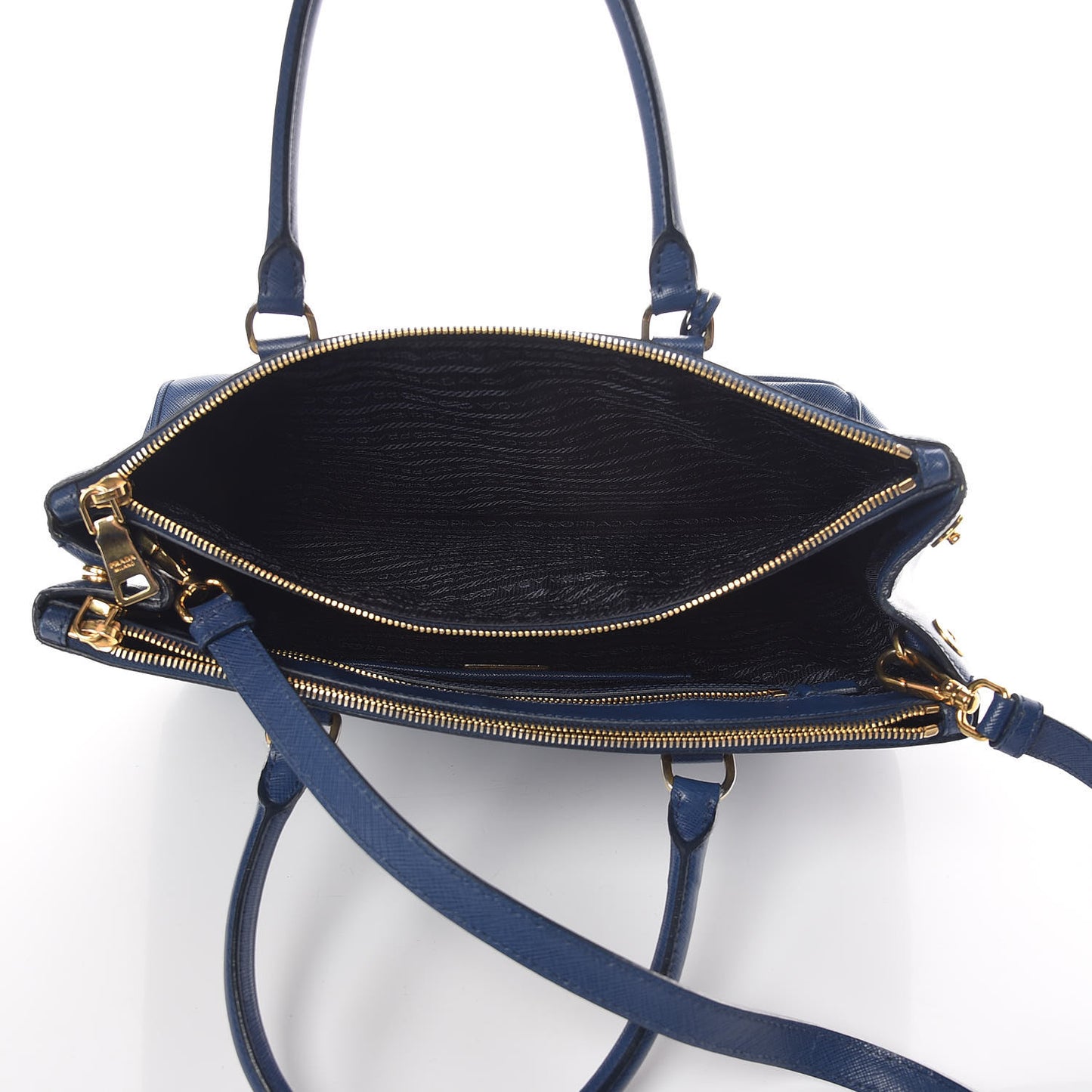Saffiano Medium Galleria Double Zip Tote Bluette
