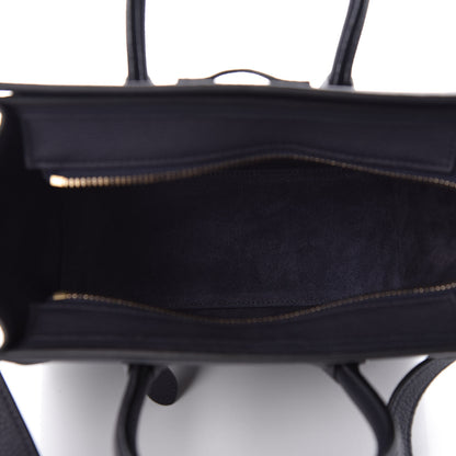 Celine Drummed Calfskin Nano Luggage Navy Blue 7 of 9