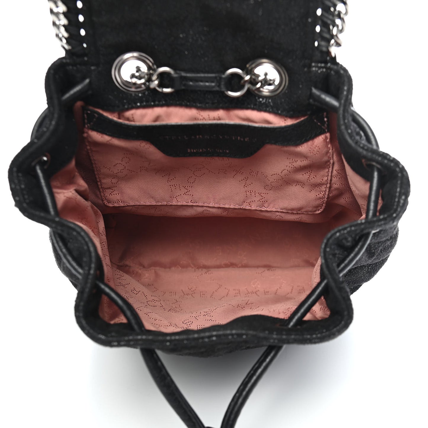 Shaggy Deer Quilted Mini Falabella Backpack Black