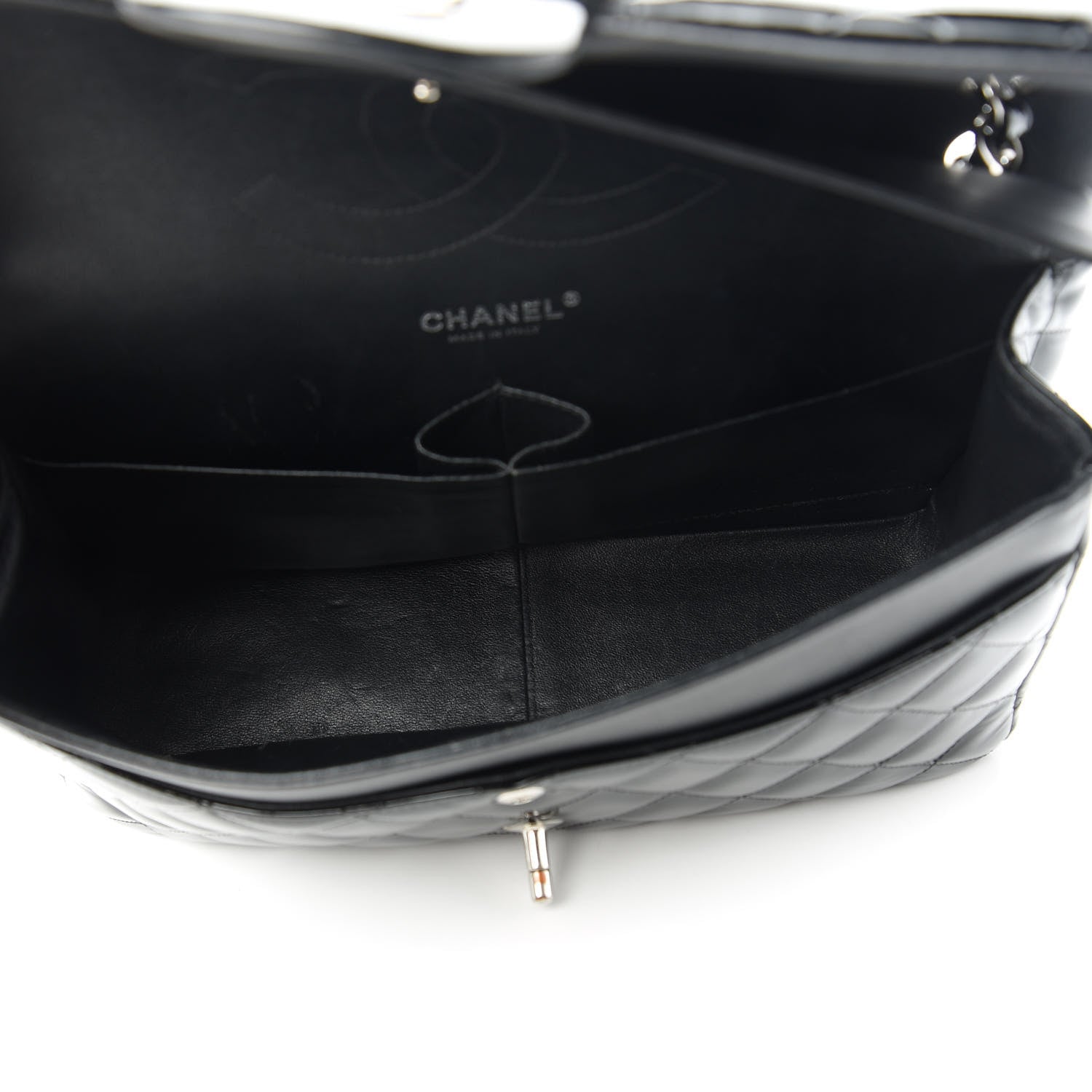Chanel Patent Quilted Jumbo Double Flap Black 5 of 10