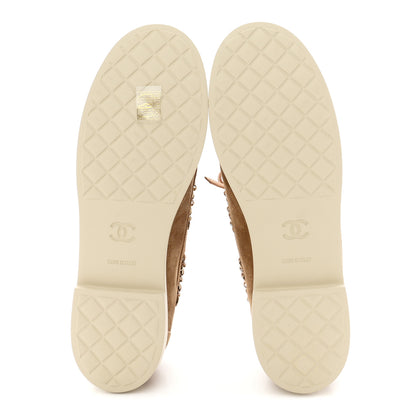 Chanel Suede Calfskin CC Chain Loafers 41 Dark Beige 6 of 9