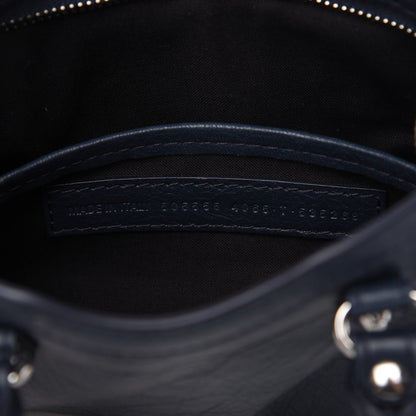 Balenciaga Agneau Classic Silver Hardware Nano City Bleu de Minuit 9 of 9