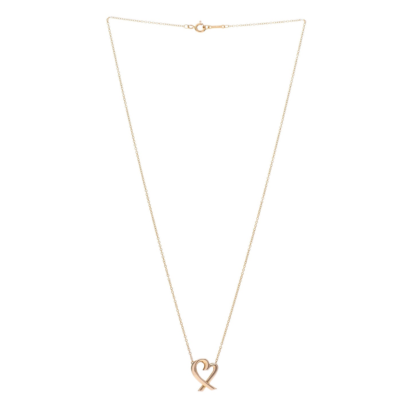 18K Rose Gold Small Paloma Picasso Loving Heart Pendant Necklace