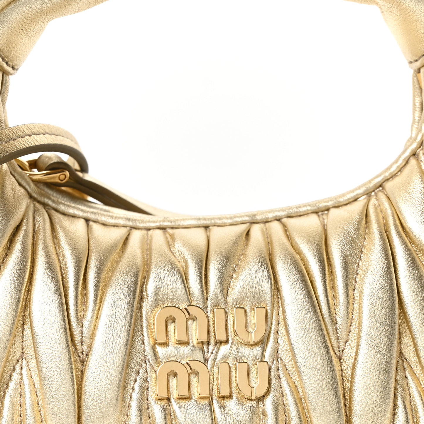Metallic Nappa Matelasse Mini Wander Hobo Pirite