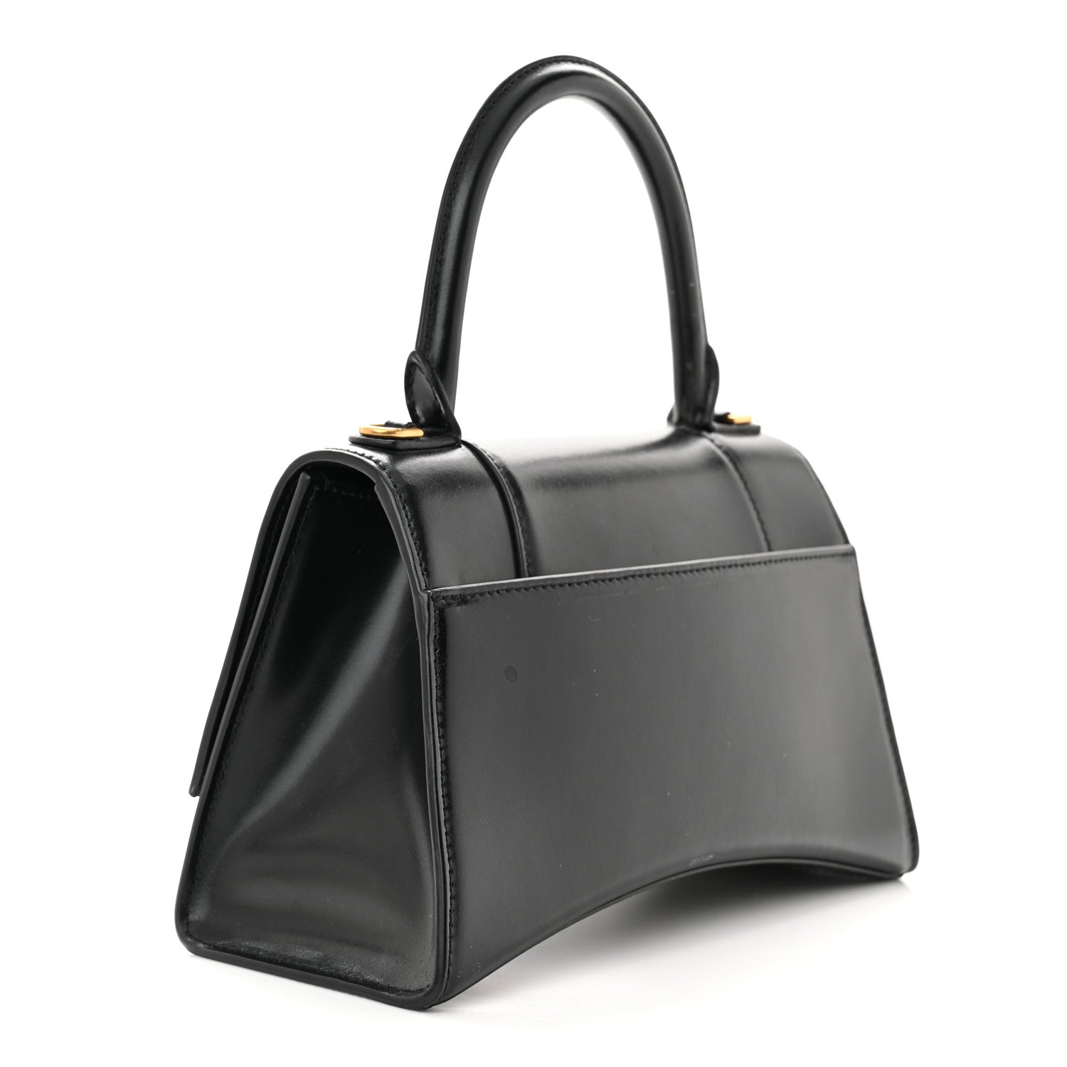 Balenciaga Shiny Box Calfskin Small Hourglass Top Handle Bag Black 3 of 11