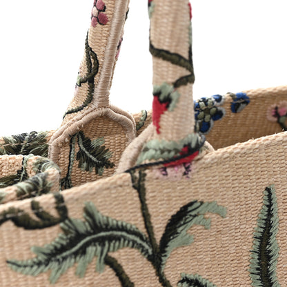 Christian Dior Raffia Embroidered Petites Fleurs Medium Book Tote Natural 11 of 12
