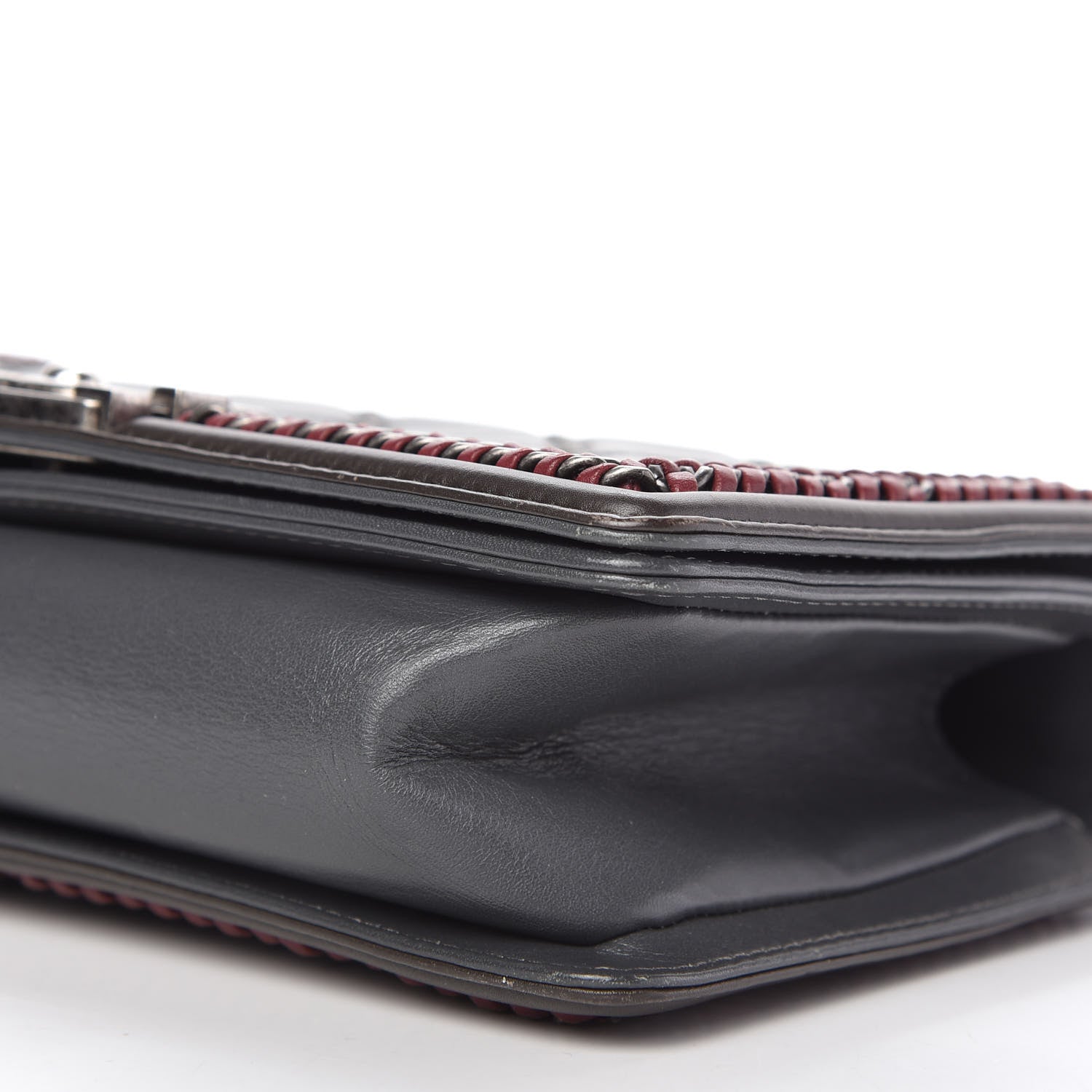 Chanel Calfskin Quilted Medium Boy Top Handle Flap Grey 7 of 10