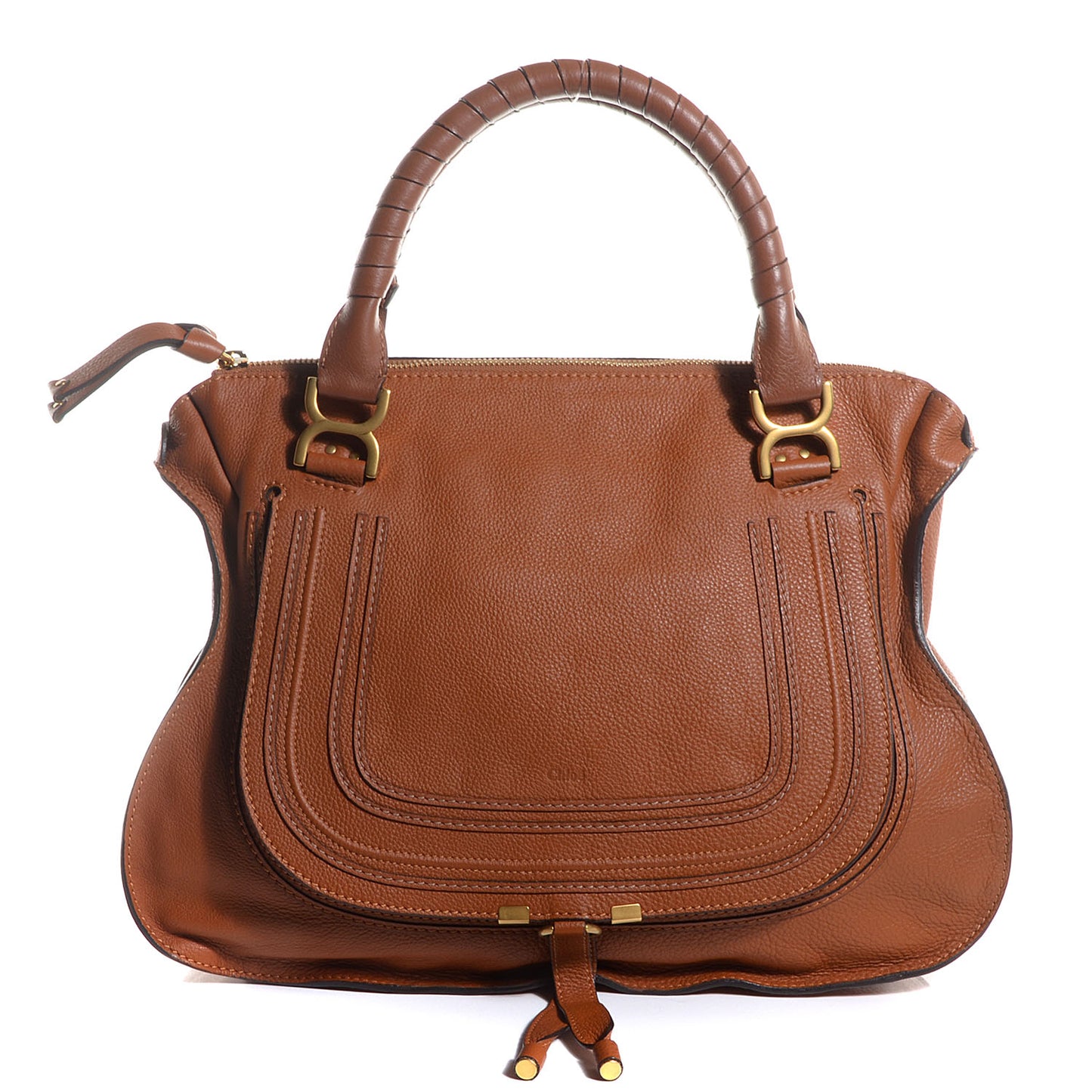 Calfskin Large Marcie Satchel Tan