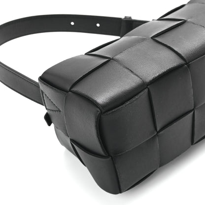 Bottega Veneta Lambskin Maxi Intrecciato Small Brick Cassette Bag Black 11 of 12