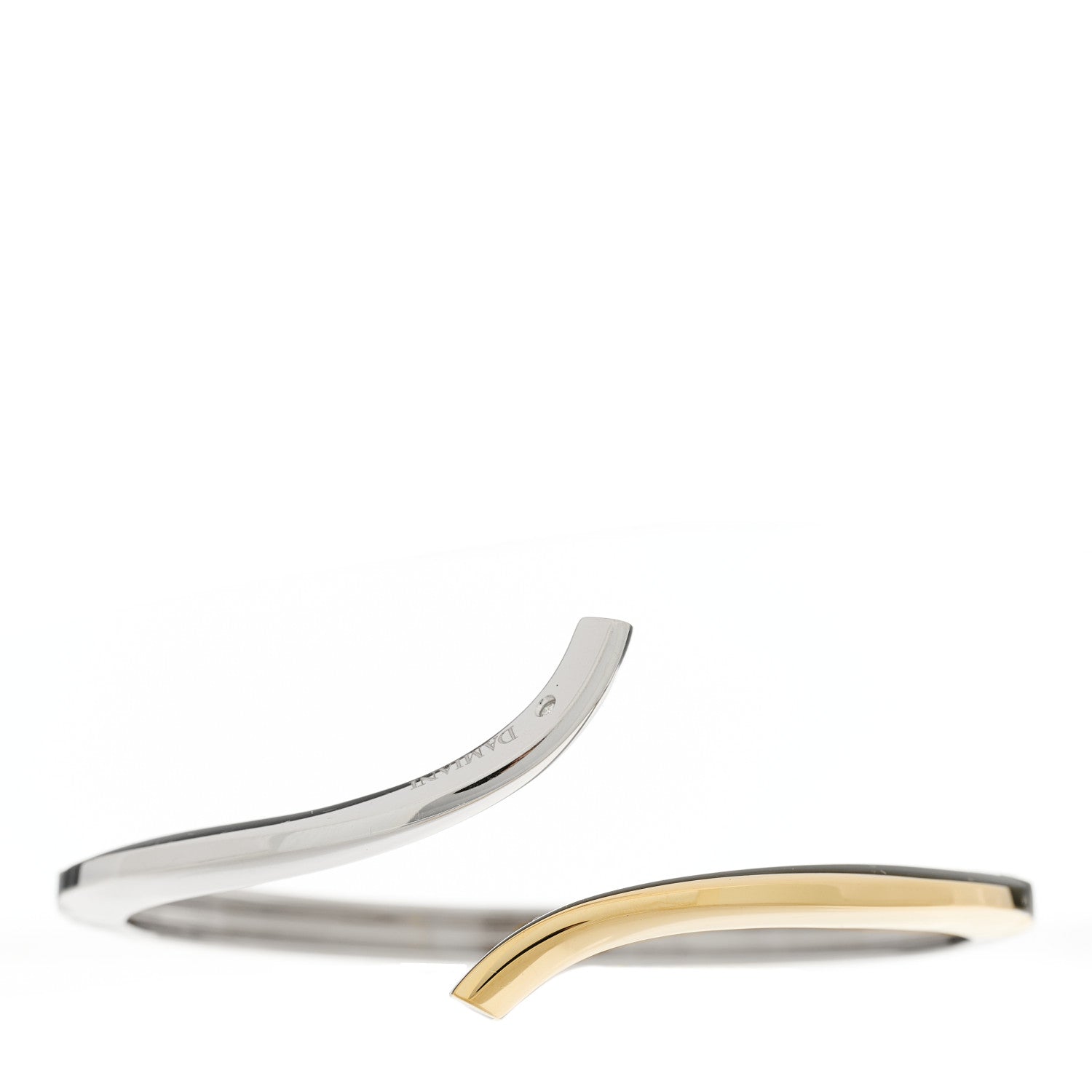 Damiani 18K White Yellow Gold Diamond Eden Bangle Bracelet 1 of 5