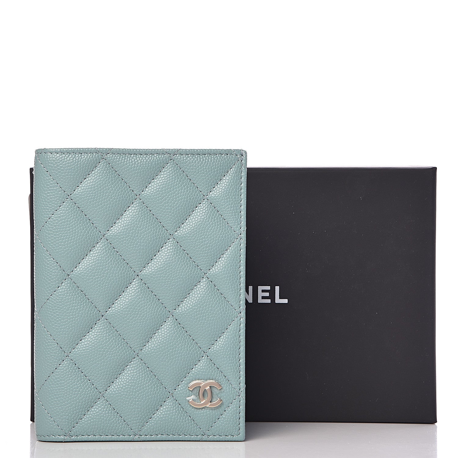Chanel Caviar Quilted Passport Holder Blue 8 of 8