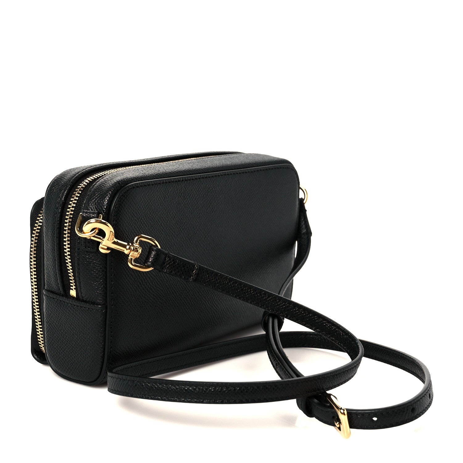 Christian Dior Grained Calfskin Caro Double Pouch Black 3 of 10