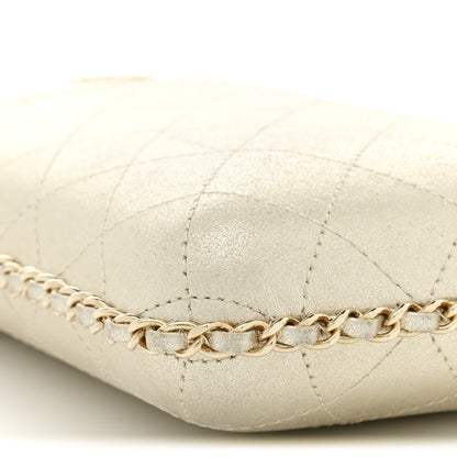 Chanel Metallic Lambskin Quilted Chain Around Phone Holder Gold 9 of 12