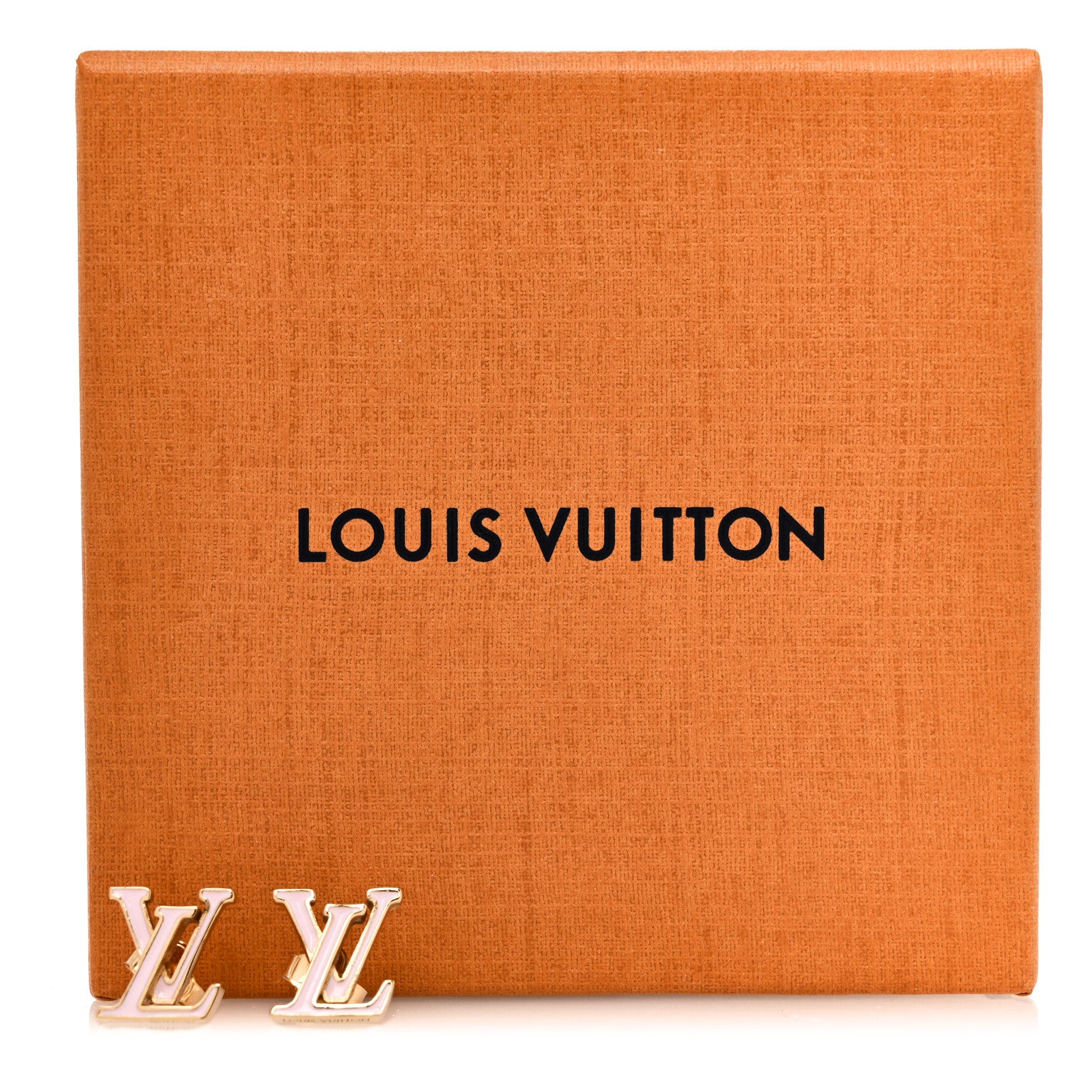 Louis Vuitton Metal Enamel LV Iconic Earrings Gold Pink 5 of 5