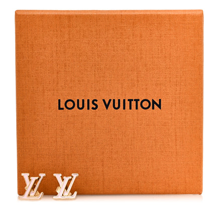 Louis Vuitton Metal Enamel LV Iconic Earrings Gold Pink 5 of 5