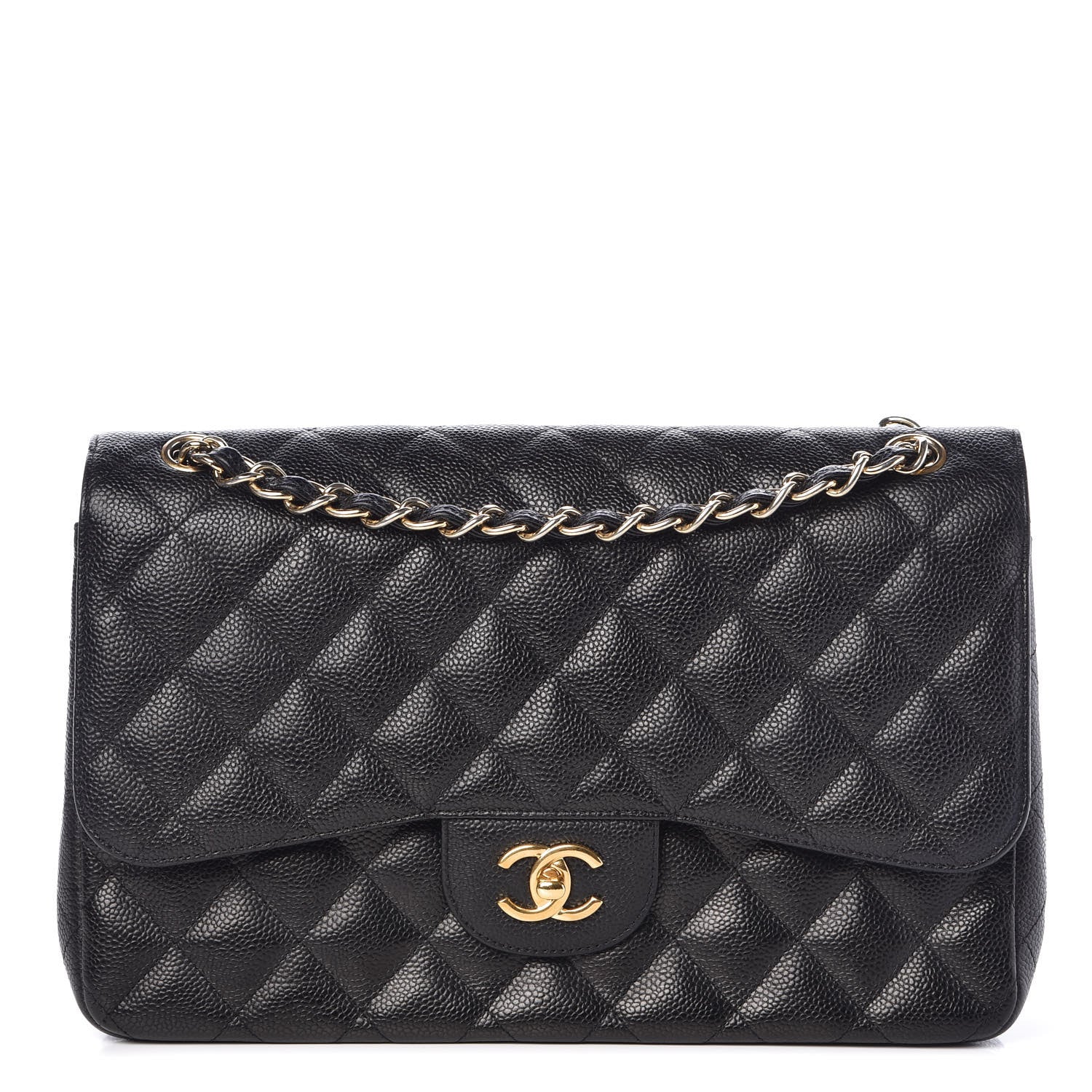 Chanel Caviar Quilted Jumbo Double Flap Black 1 of 9