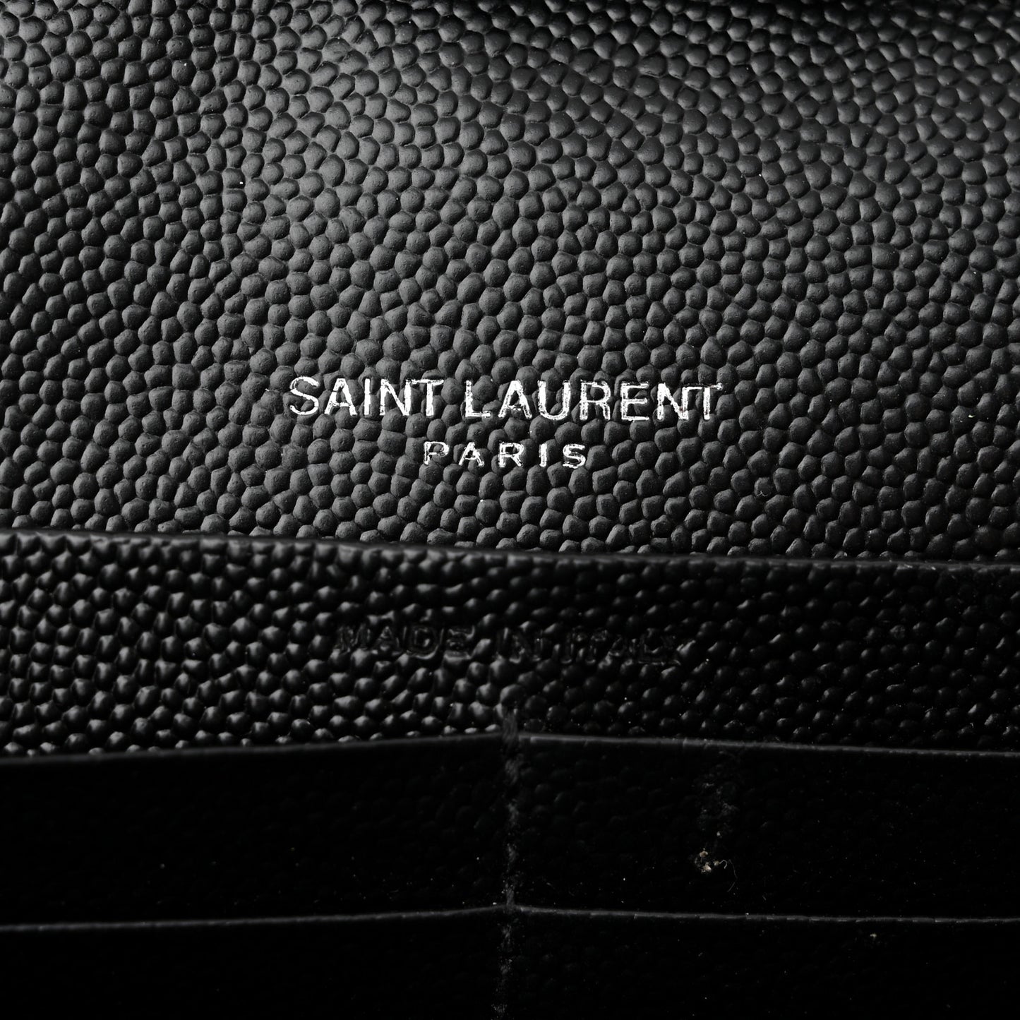 Grain De Poudre Matelasse Chevron Monogram Chain Wallet Black