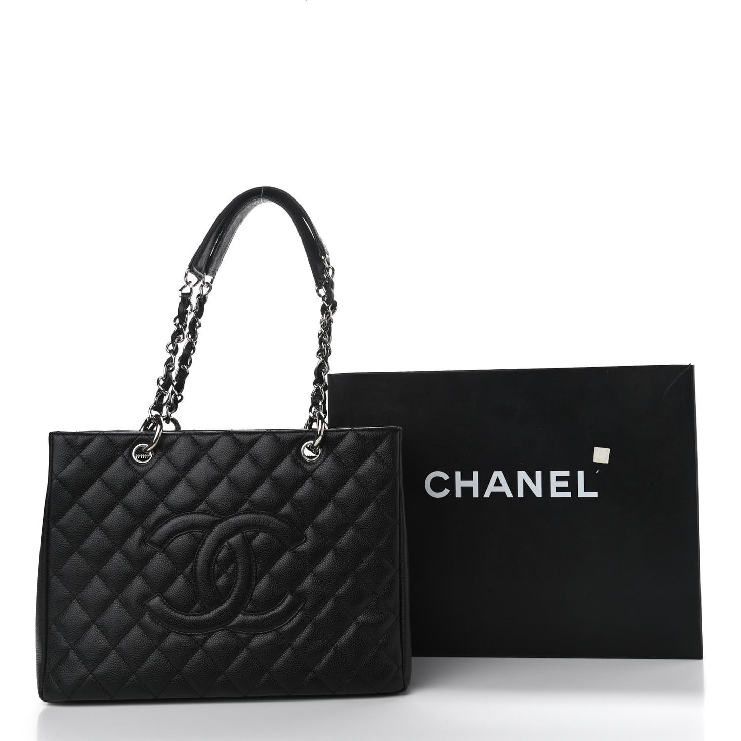 Caviar Quilted Grand Shopping Tote GST Black