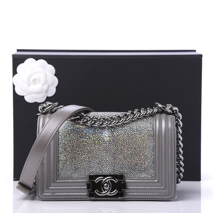 Chanel Galuchat Stingray Small Boy Flap Silver 11 of 11