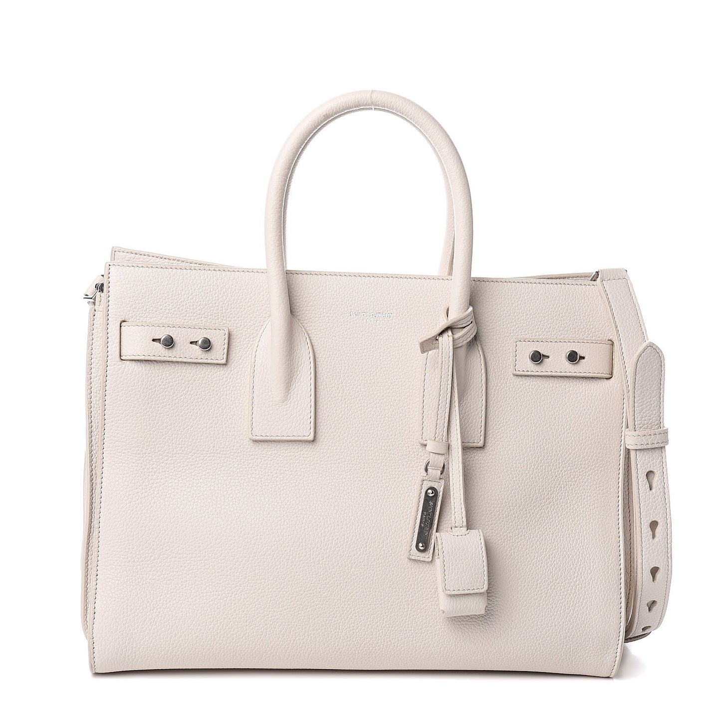 Grained Calfskin Small Sac De Jour Icy White
